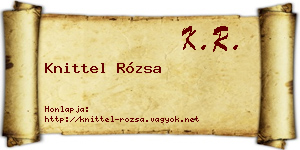Knittel Rózsa névjegykártya