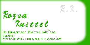 rozsa knittel business card